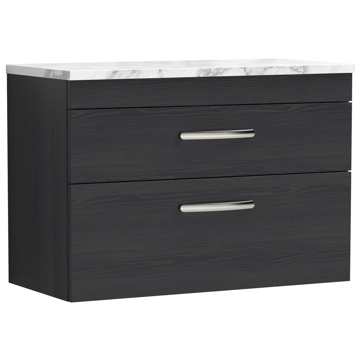 Athena 800mm Wall Hung 2-Drawer Vanity Unit & Laminate Worktop