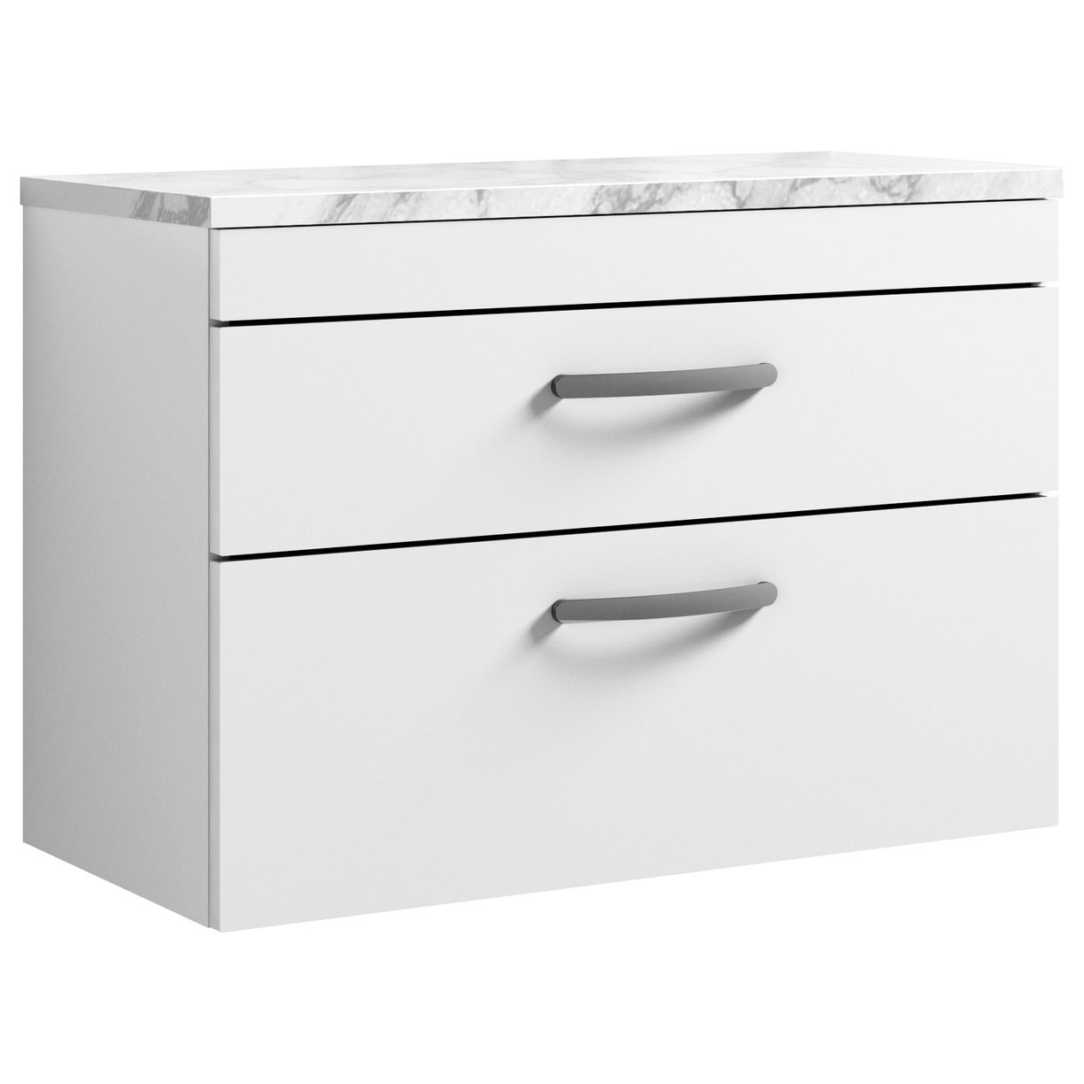 Athena 800mm Wall Hung 2-Drawer Vanity Unit & Laminate Worktop