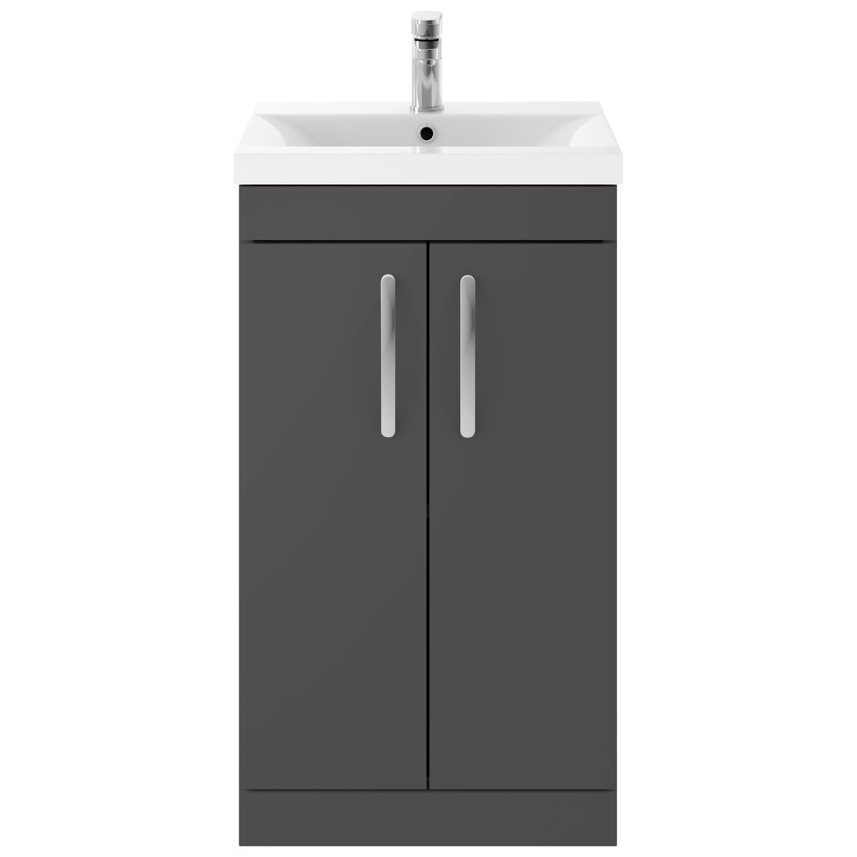 Athena 500mm Floor Standing 2-Door Vanity Unit & Mid-Edge Ceramic Basin