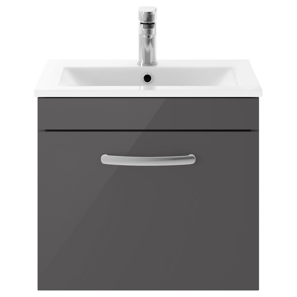 Athena 500mm Wall Hung 1-Drawer Vanity Unit & Minimalist Ceramic Basin