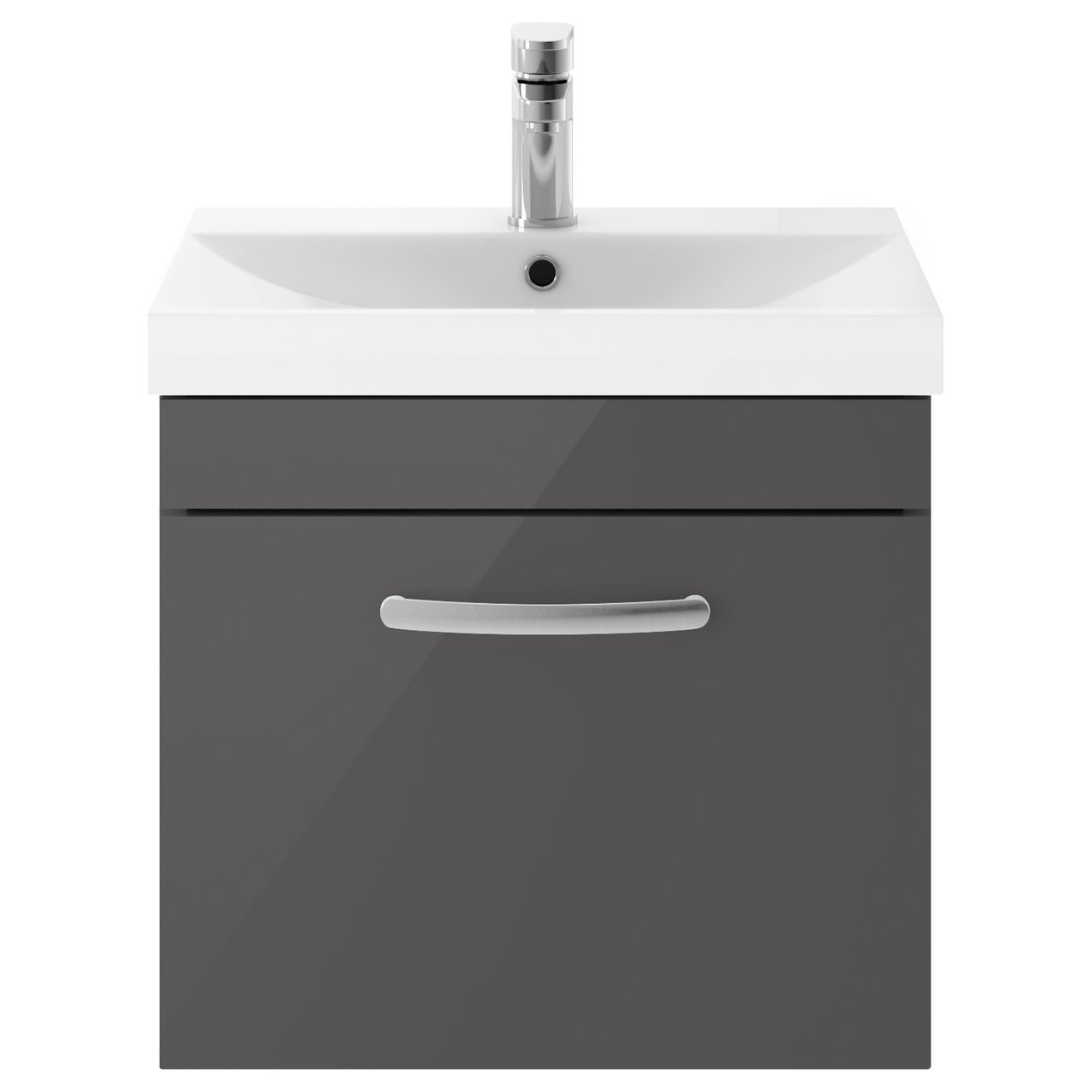 Athena 500mm Wall Hung 1-Drawer Vanity Unit & Thin-Edge Ceramic Basin