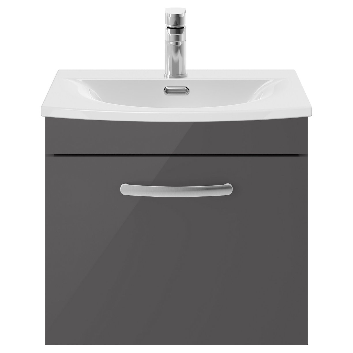 Athena 500mm Wall Hung 1-Drawer Vanity Unit & Curved Ceramic Basin