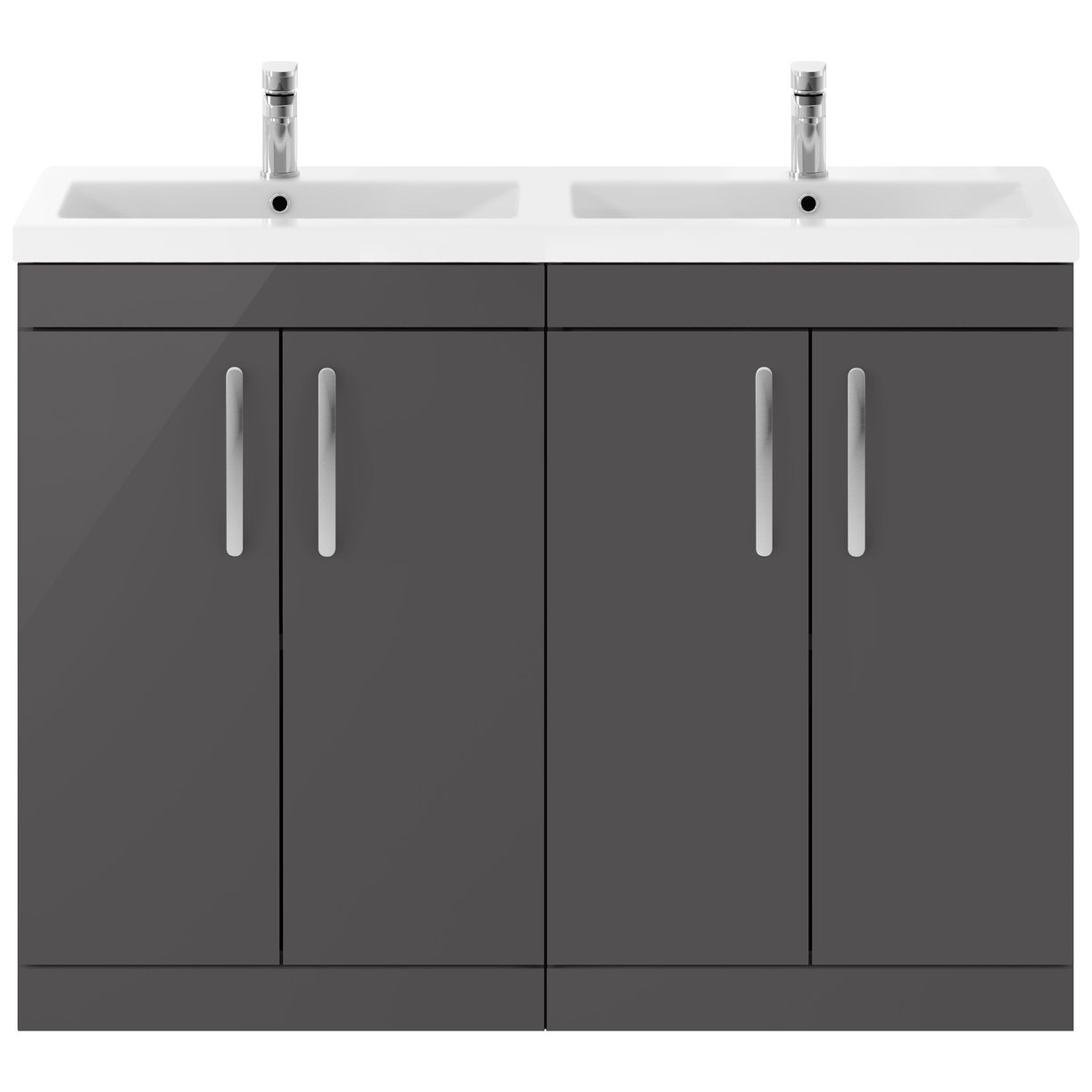 Athena 1200mm Floor Standing 4-Door Vanity Unit & Double Basin