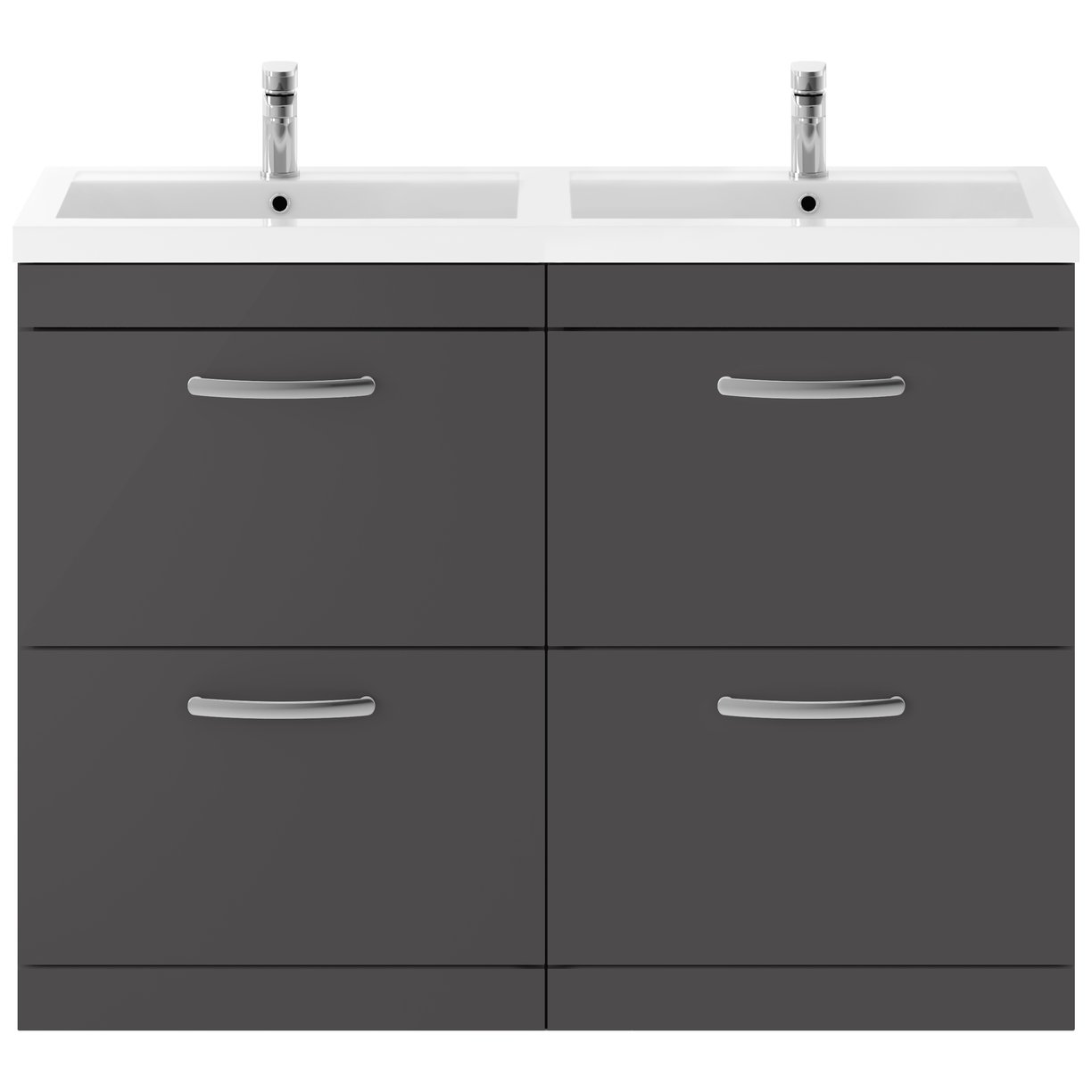 Athena 1200mm Floor Standing 4 Drawer Vanity Unit & Double Basin
