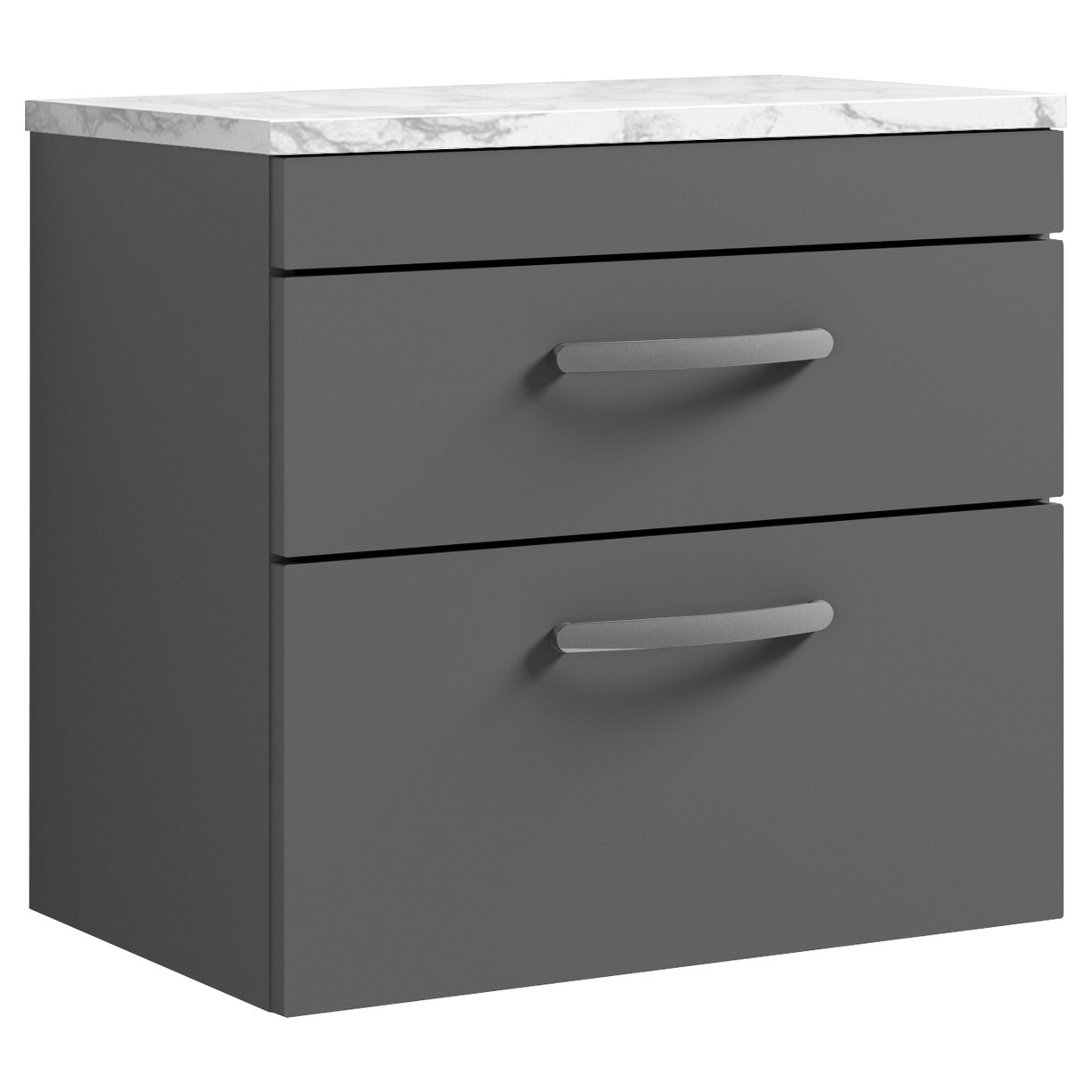 Athena 600mm Wall Hung 2-Drawer Vanity Unit & Laminate Worktop