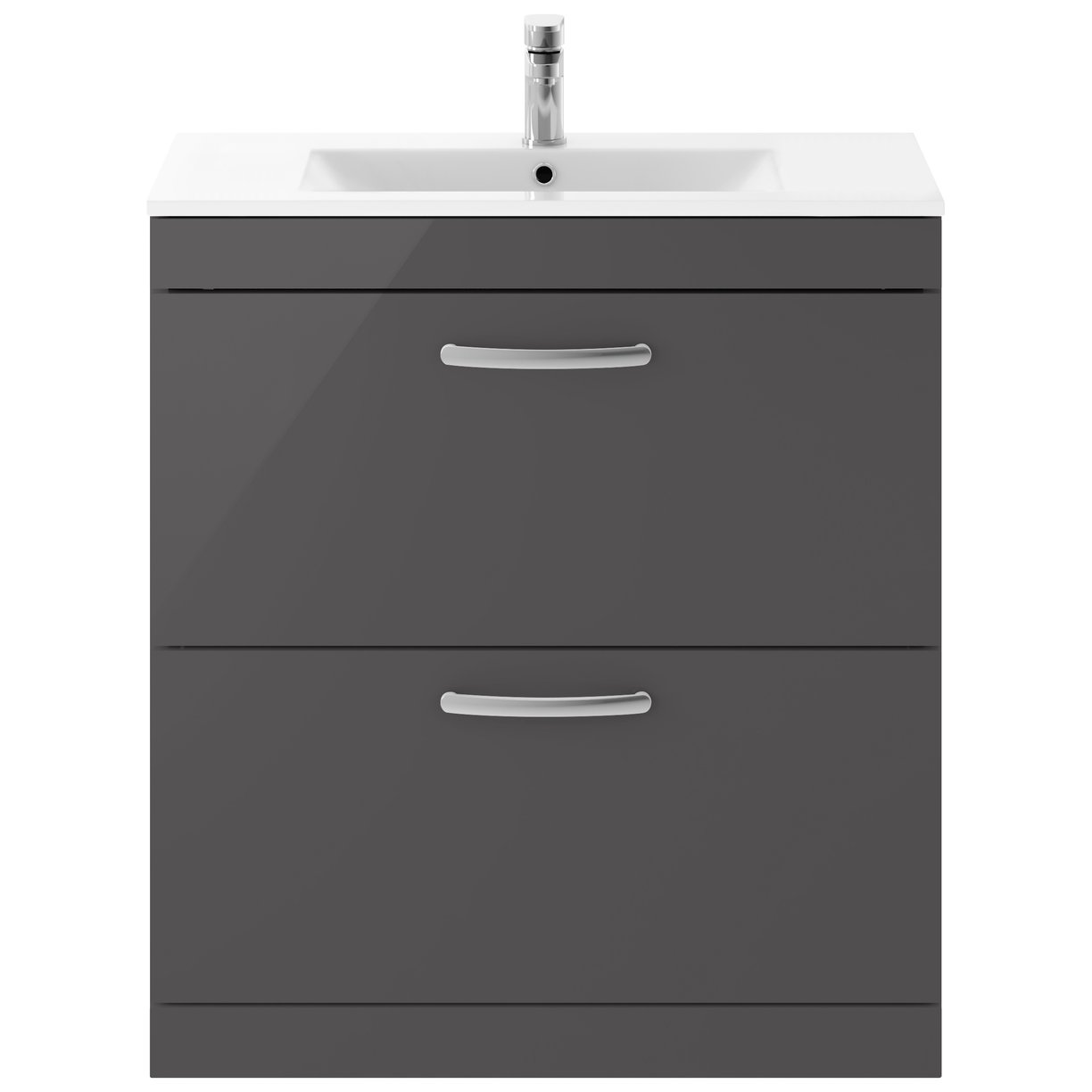 Athena 800mm Floor Standing 2-Drawer Vanity Unit & Minimalist Ceramic Basin