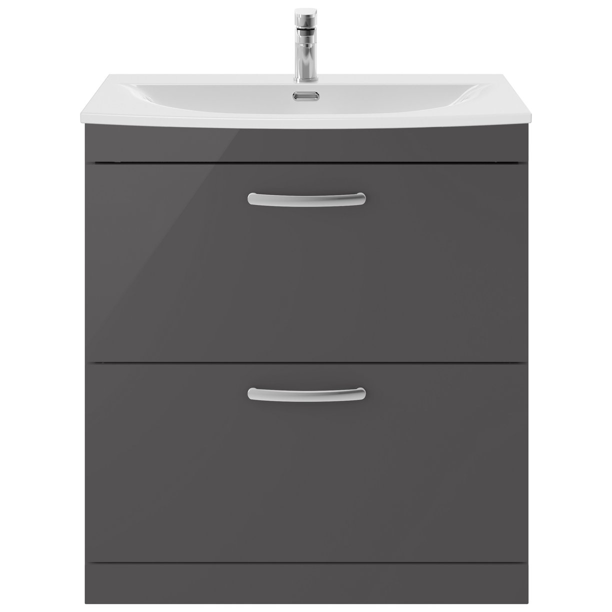 Athena 800mm Floor Standing 2-Drawer Vanity Unit & Curved Ceramic Basin