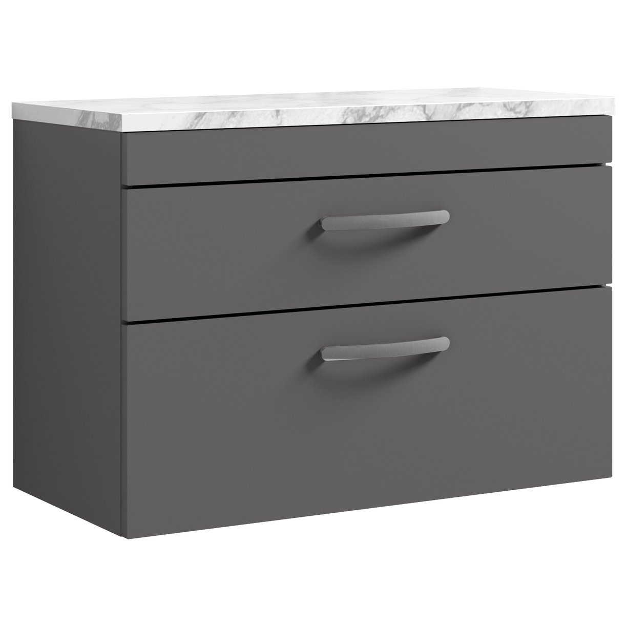 Athena 800mm Wall Hung 2-Drawer Vanity Unit & Laminate Worktop