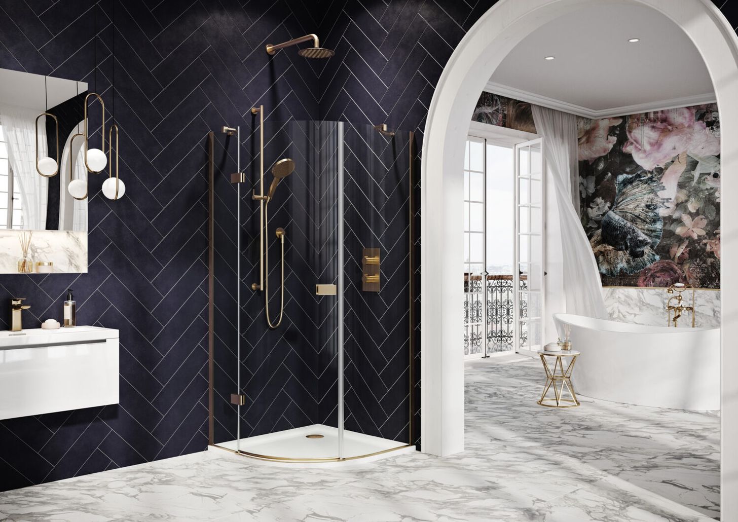 Athena Hinged Quadrant 900mm
