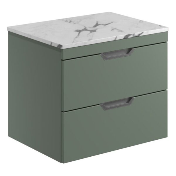Aubrey 600 Wall Hung Vanity Unit (inc. Gunmetal Handles) & Countertop
