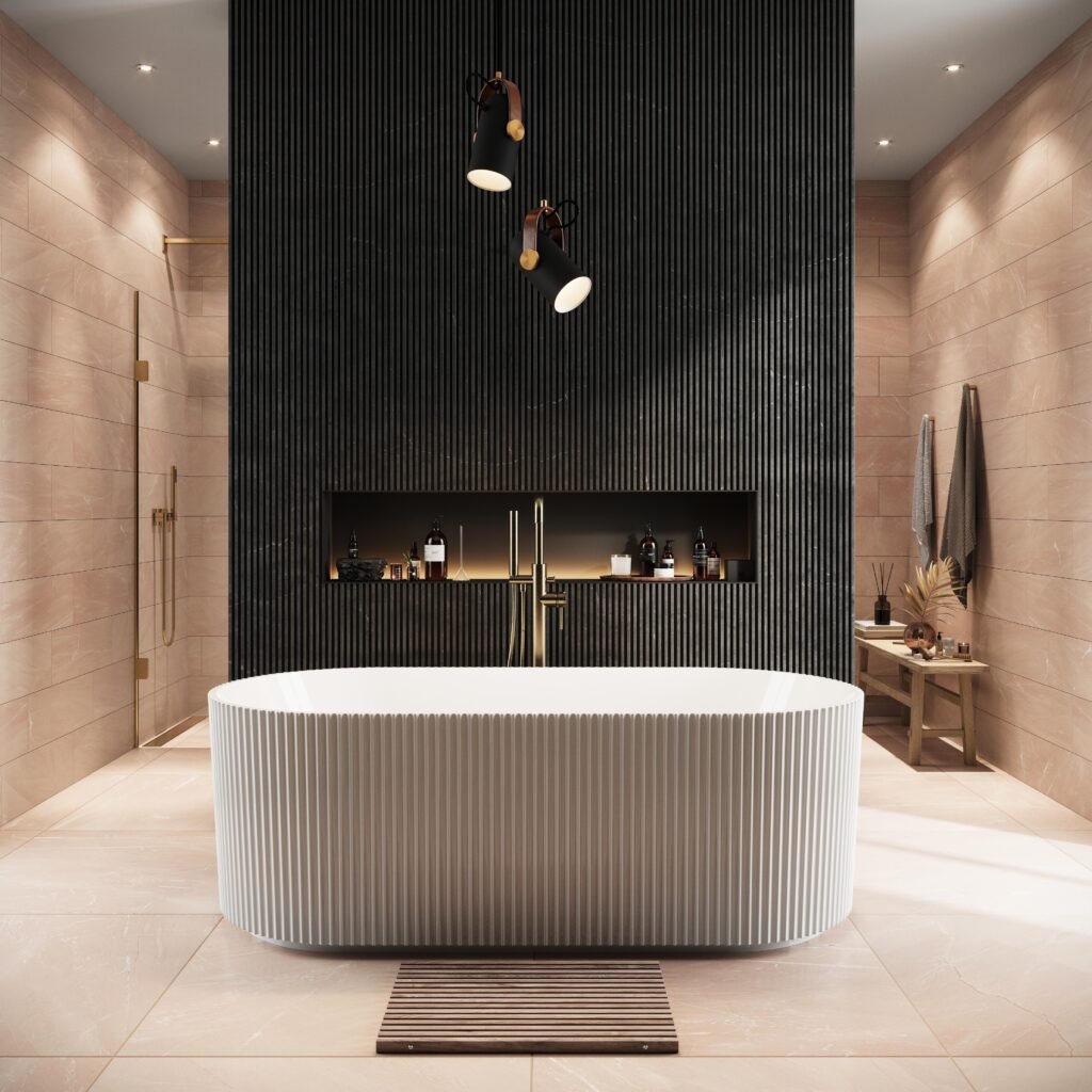 Labyrinth 1700 x 800 x 600mm Fluted Freestanding Bath