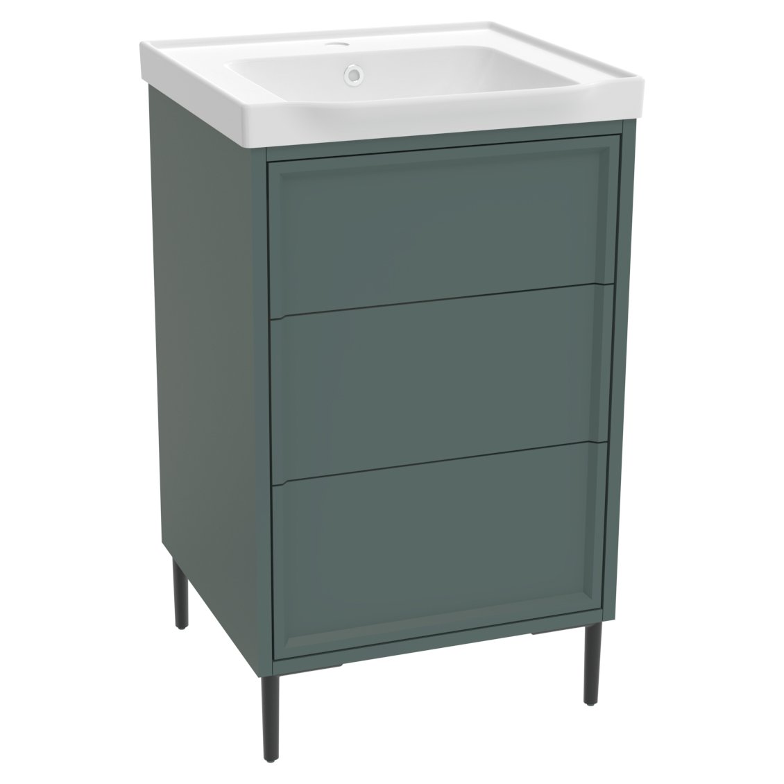 Bota 500 Floor Standing Vanity Unit (inc. Matt Black Leg Set) & Basin