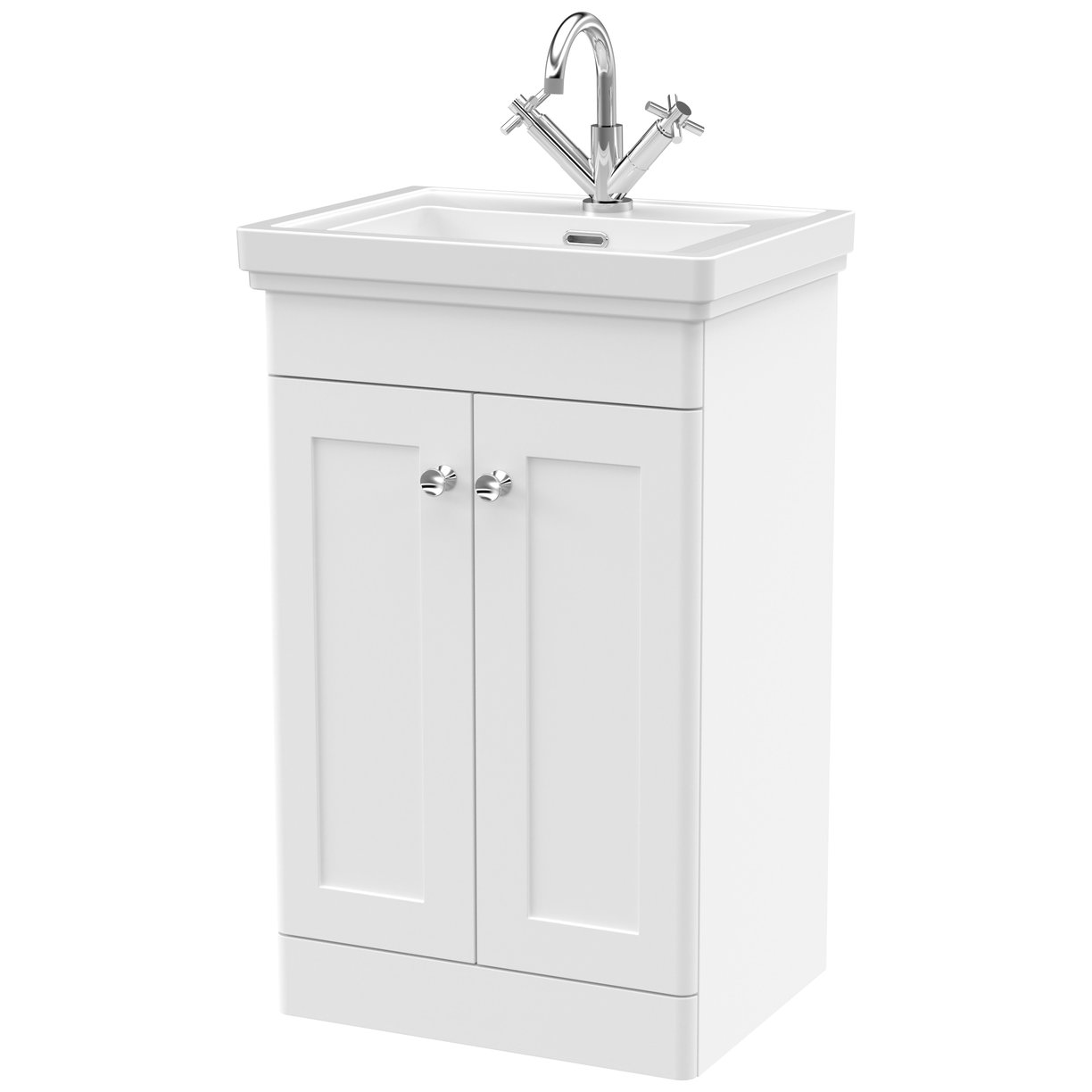 Classique 500mm Floor Standing 2-Door Vanity Unit & Ceramic Basin
