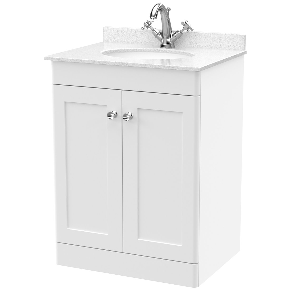 Classique 600mm Floor Standing 2-Door Vanity Unit & Marble Top