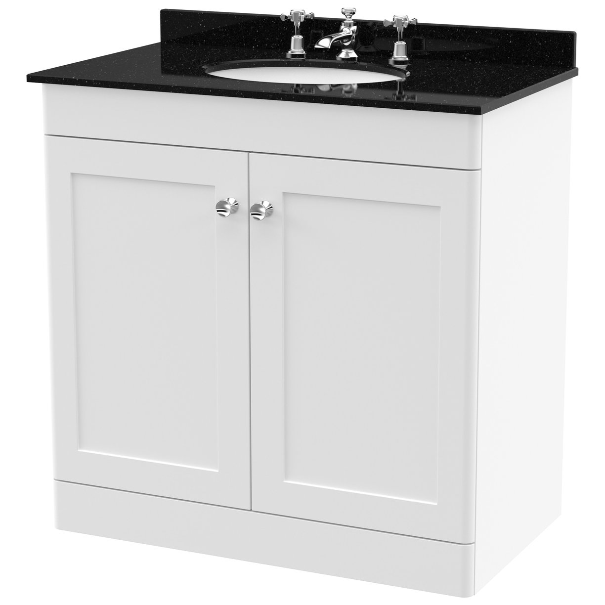 Classique 800mm Floor Standing 2-Door Vanity Unit & Marble Top (3 Tap Hole)