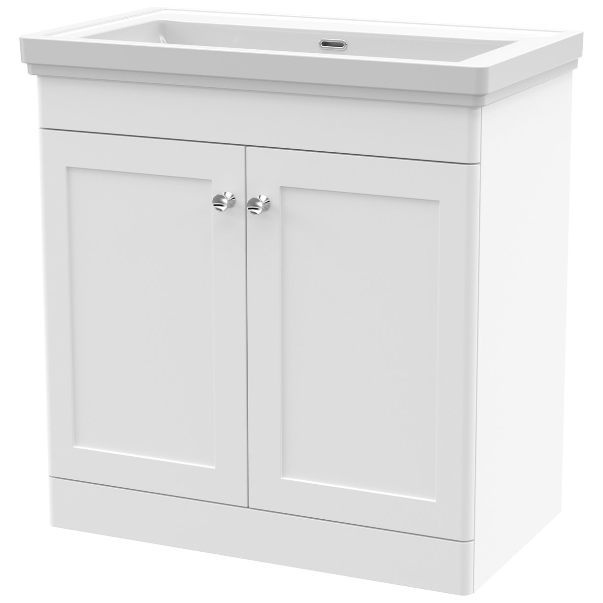 Classique 800mm Floor Standing 2-Door Vanity Unit & Ceramic Basin (No Tap Hole)