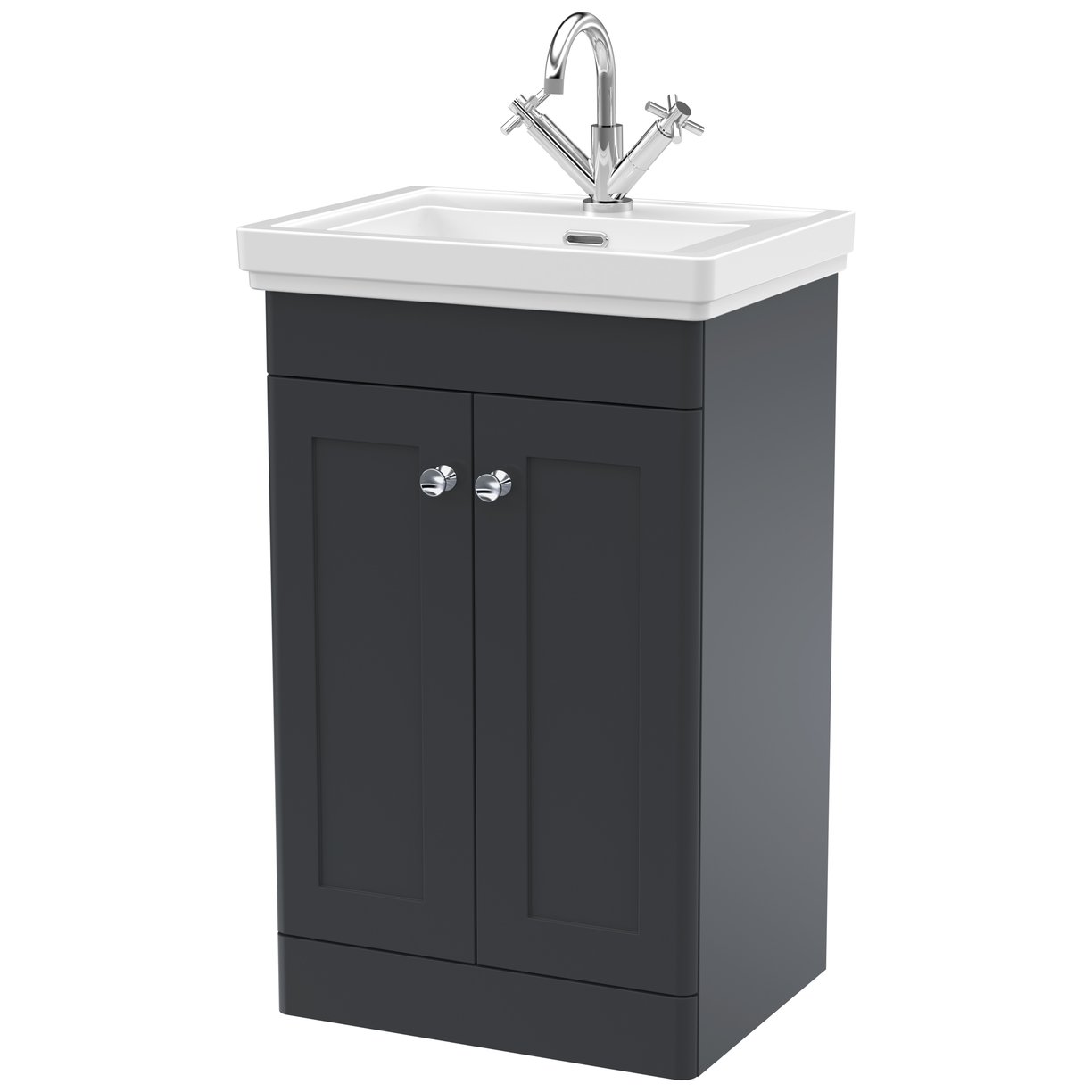 Classique 500mm Floor Standing 2-Door Vanity Unit & Ceramic Basin