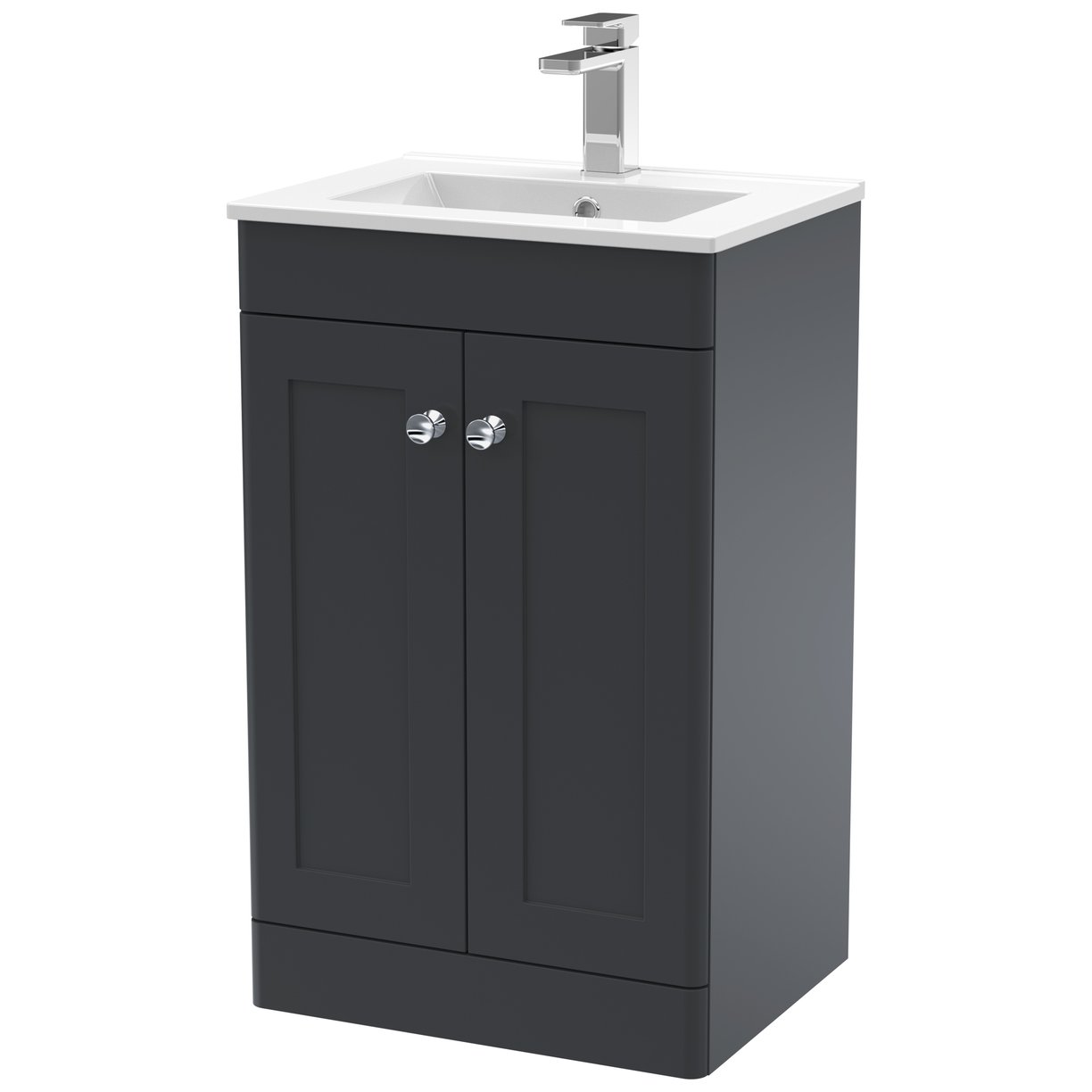 Classique 500mm Floor Standing 2-Door Vanity Unit & Minimalist Ceramic Basin