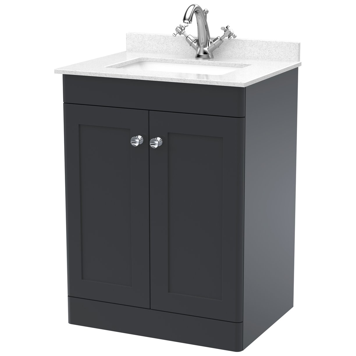 Classique 600mm Floor Standing 2-Door Vanity Unit & Marble Top