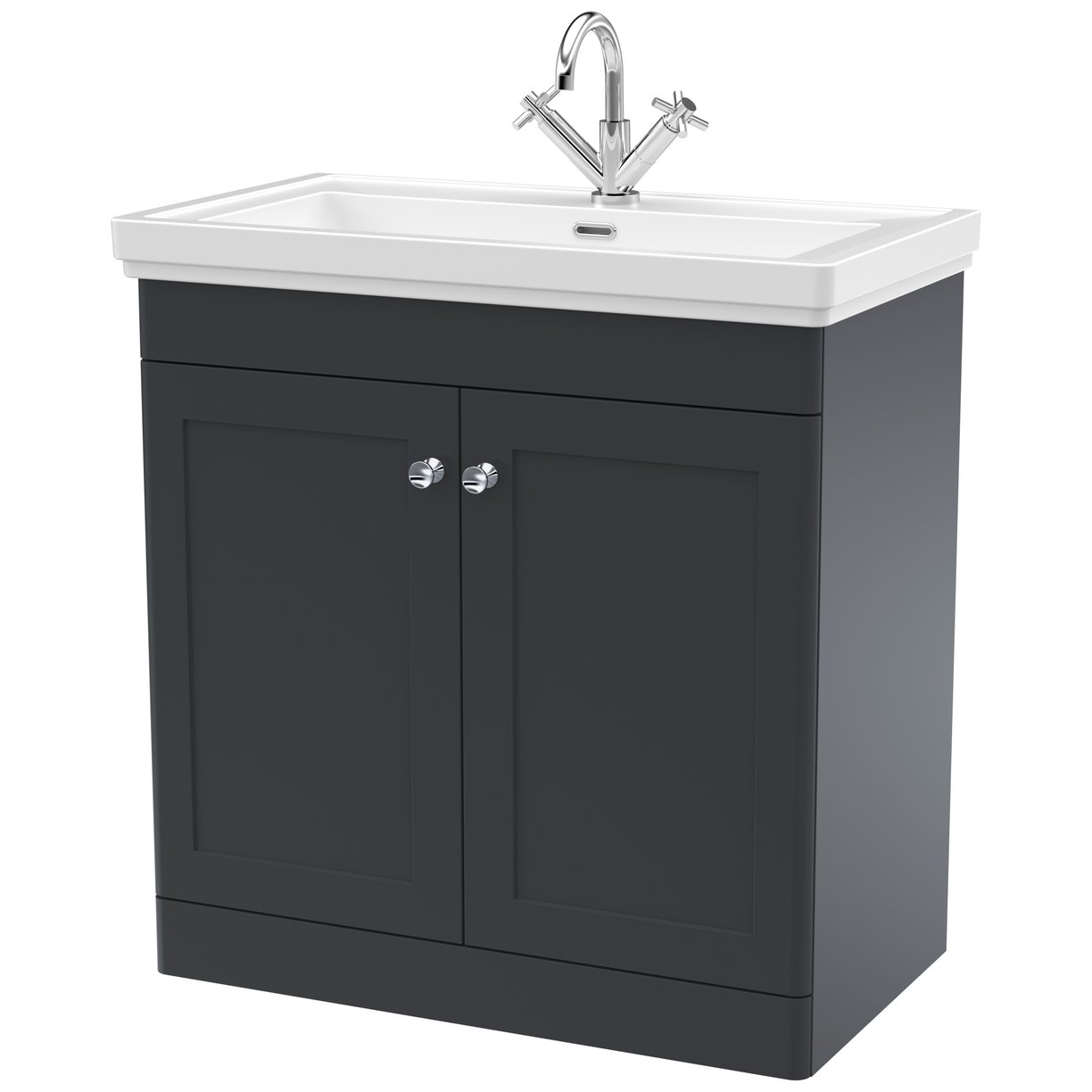 Classique 800mm Floor Standing 2-Door Vanity Unit & Ceramic Basin