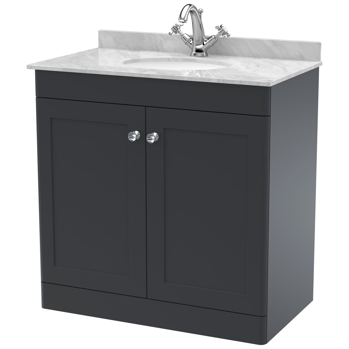 Classique 800mm Floor Standing 2-Door Vanity Unit & Marble Top