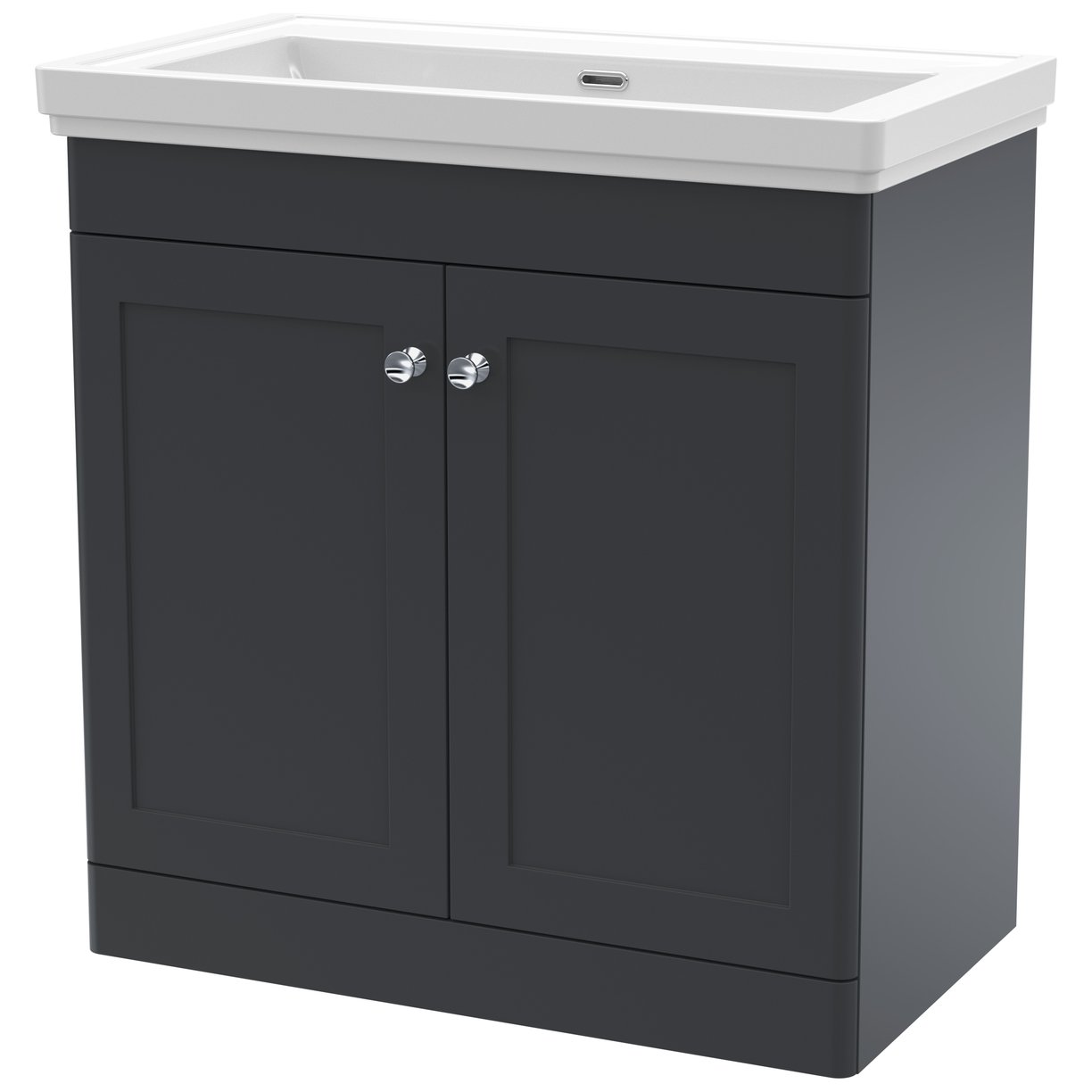 Classique 800mm Floor Standing 2-Door Vanity Unit & Ceramic Basin (No Tap Hole)