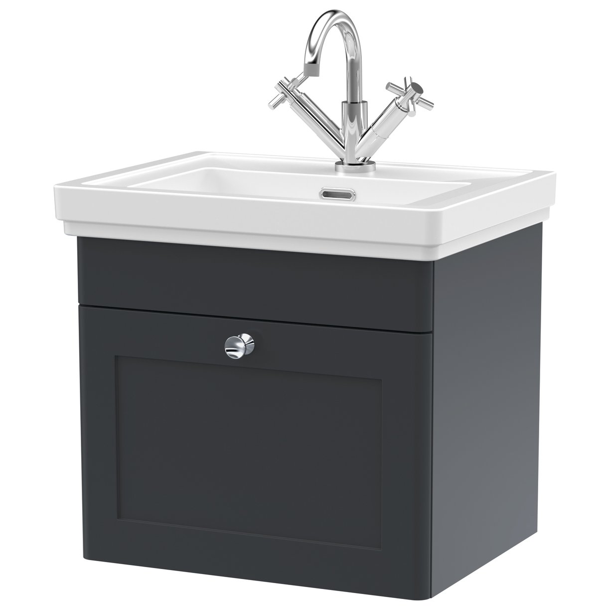 Classique 500mm Wall Hung 1-Drawer Vanity Unit & Ceramic Basin