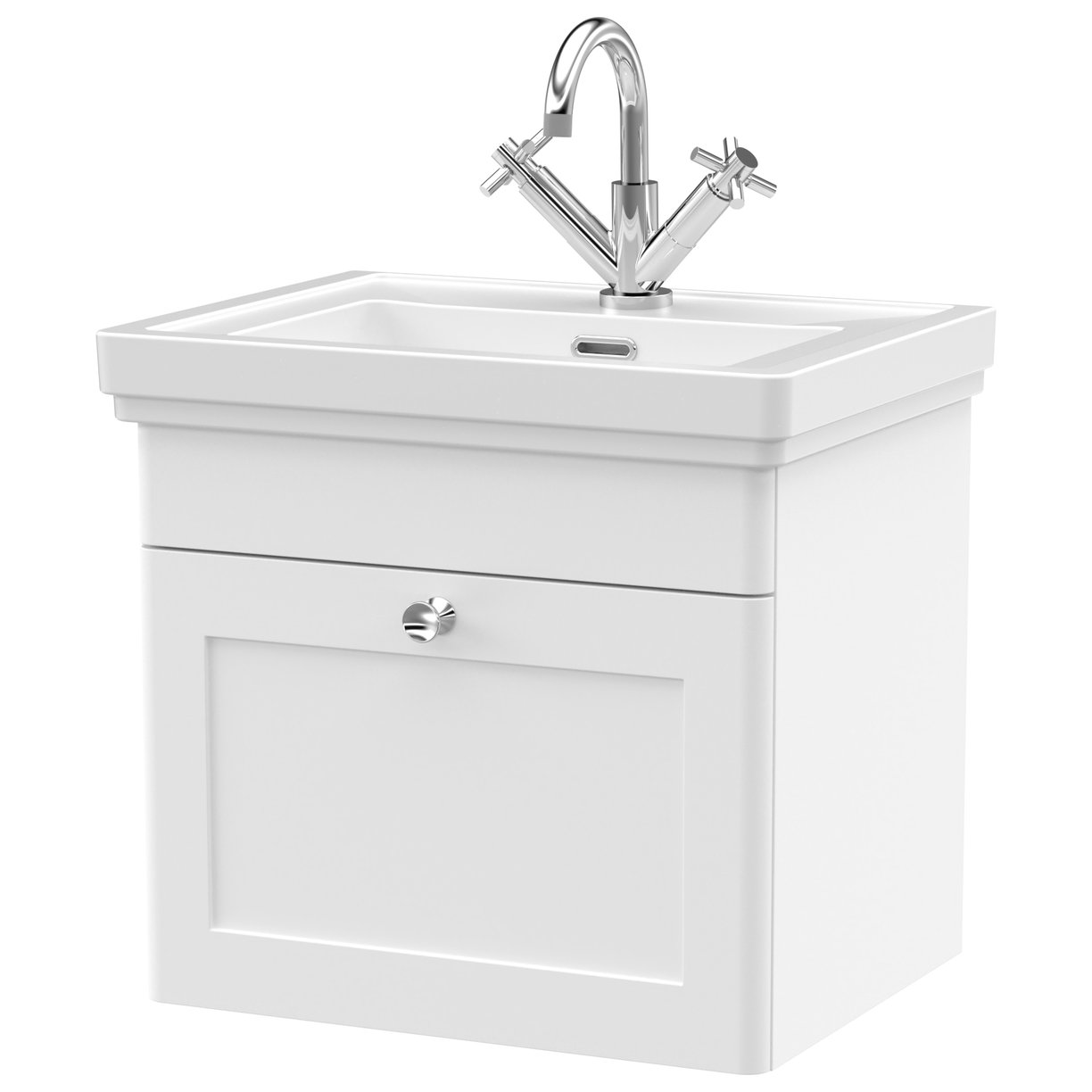 Classique 500mm Wall Hung 1-Drawer Vanity Unit & Ceramic Basin