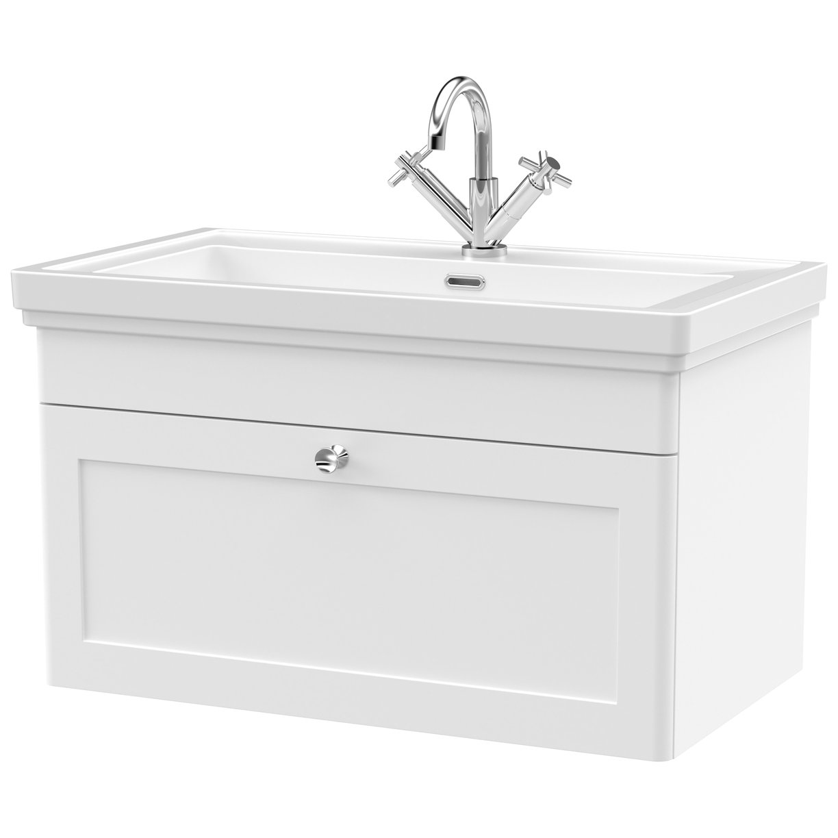 Classique 800mm Wall Hung 1-Drawer Vanity Unit & Ceramic Basin
