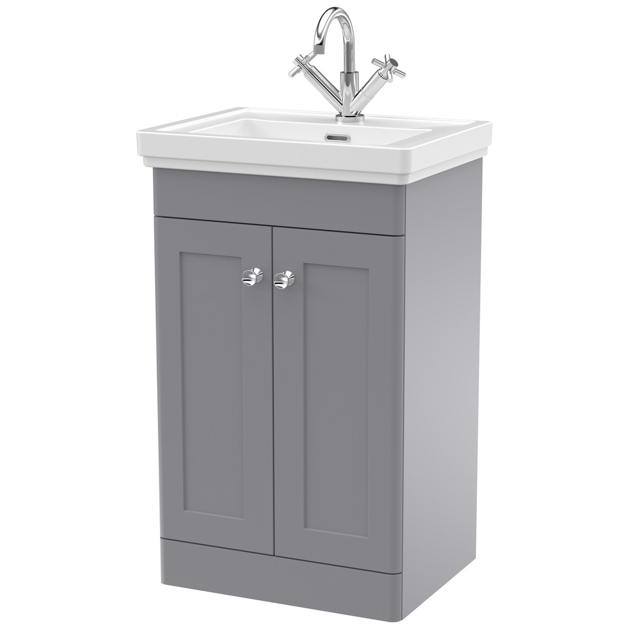 Classique 500mm Floor Standing 2-Door Vanity Unit & Ceramic Basin