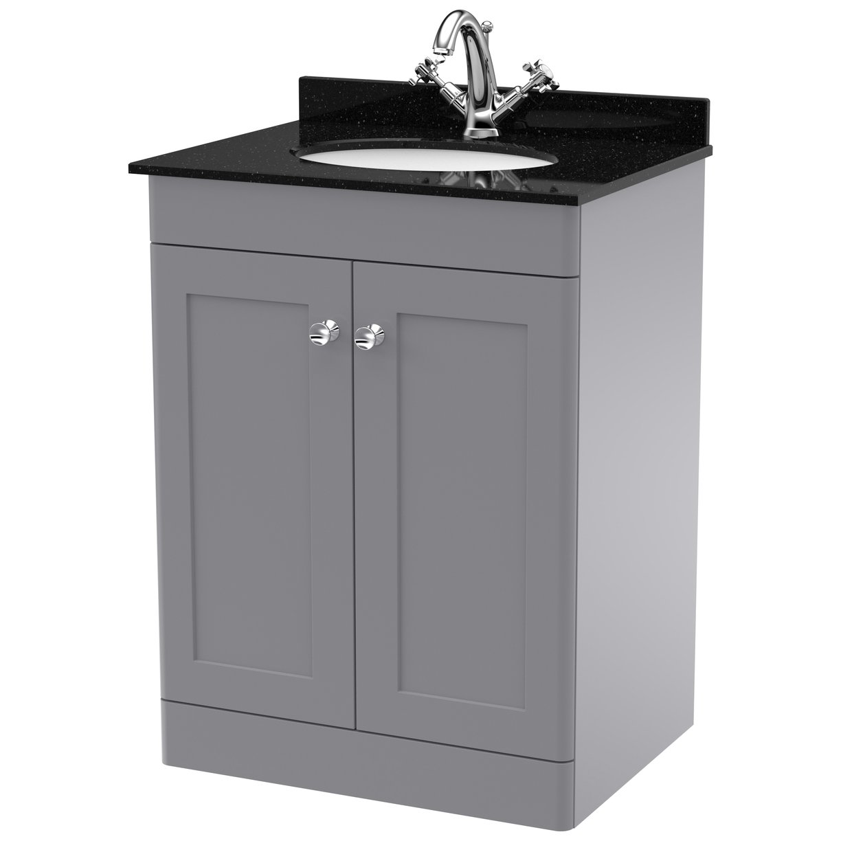 Classique 600mm Floor Standing 2-Door Vanity Unit & Marble Top
