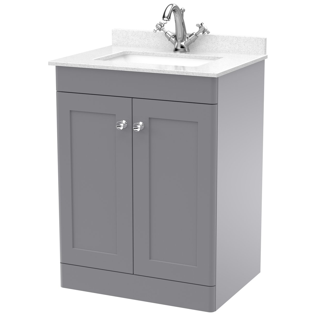 Classique 600mm Floor Standing 2-Door Vanity Unit & Marble Top