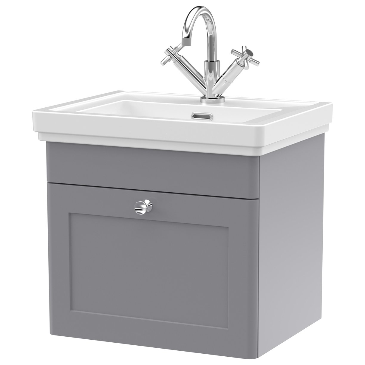 Classique 500mm Wall Hung 1-Drawer Vanity Unit & Ceramic Basin