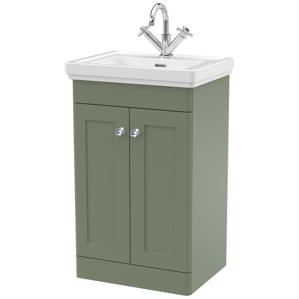 Classique 500mm Floor Standing 2-Door Vanity Unit & Ceramic Basin