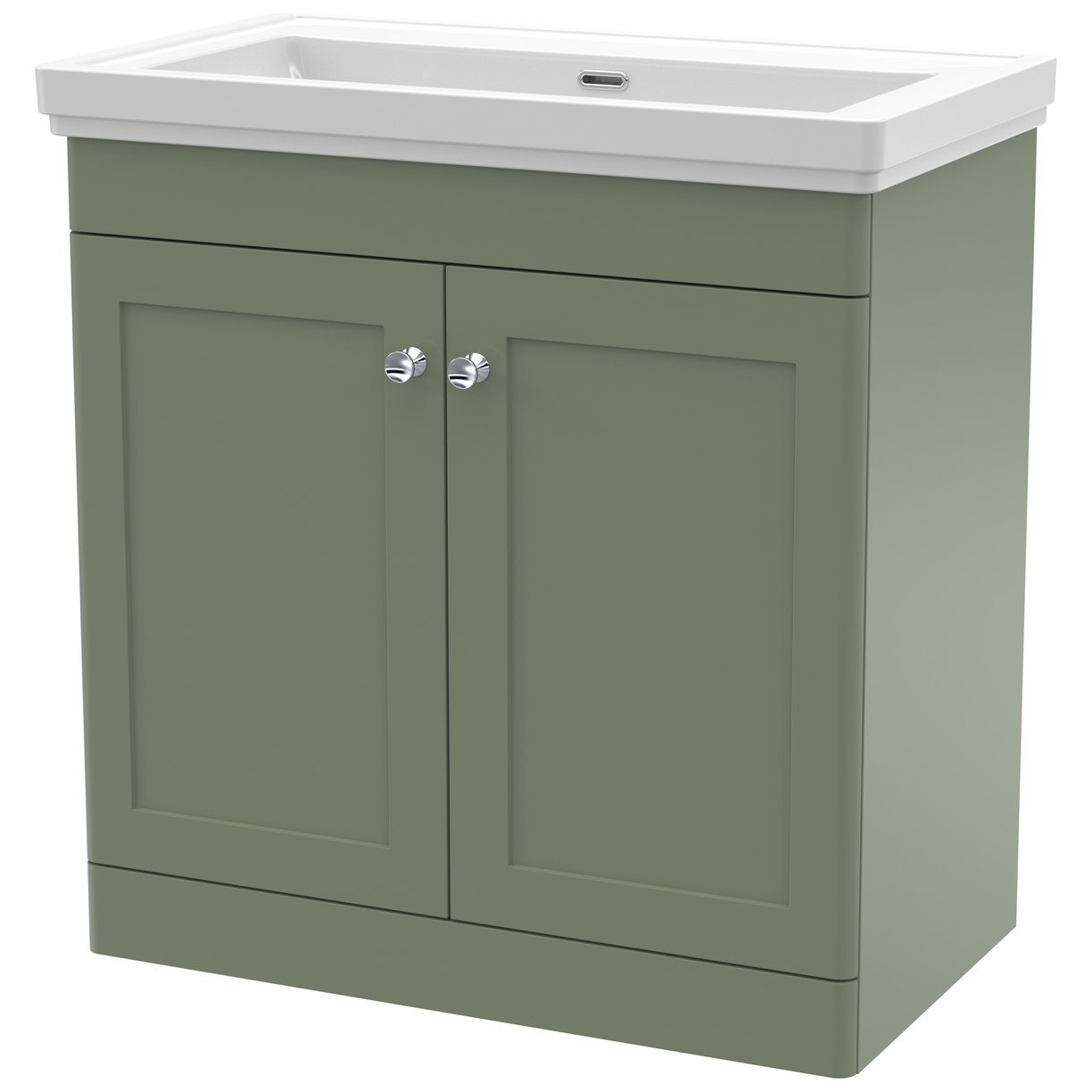 Classique 800mm Floor Standing 2-Door Vanity Unit & Ceramic Basin (No Tap Hole)