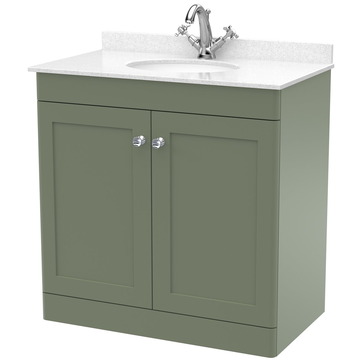Classique 800mm Floor Standing 2-Door Vanity Unit & Marble Top