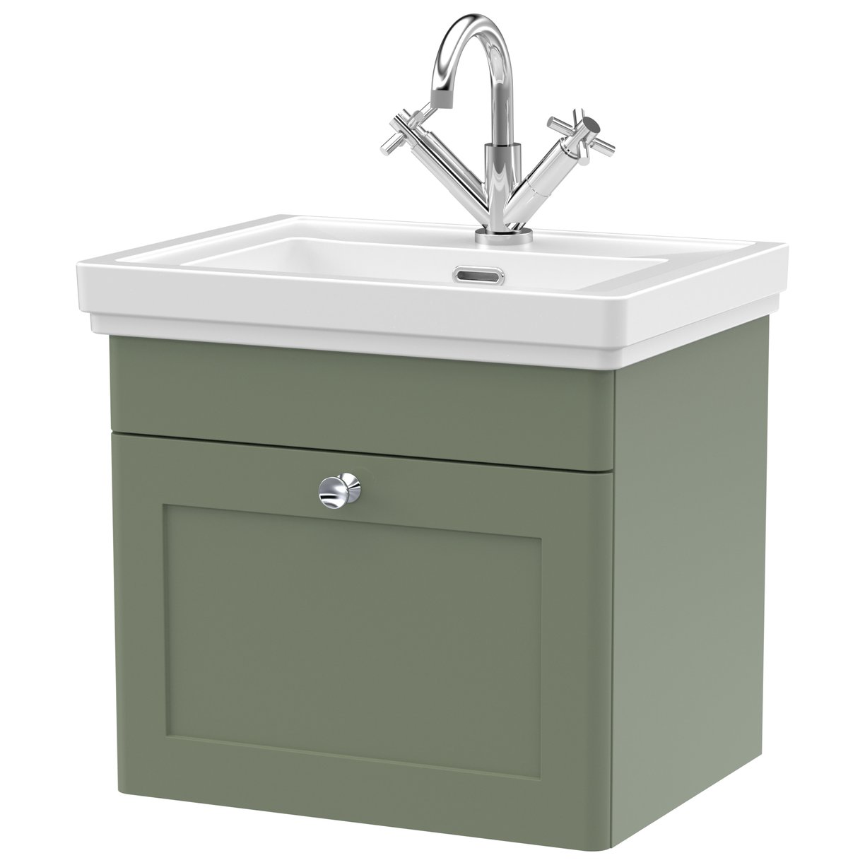Classique 500mm Wall Hung 1-Drawer Vanity Unit & Ceramic Basin