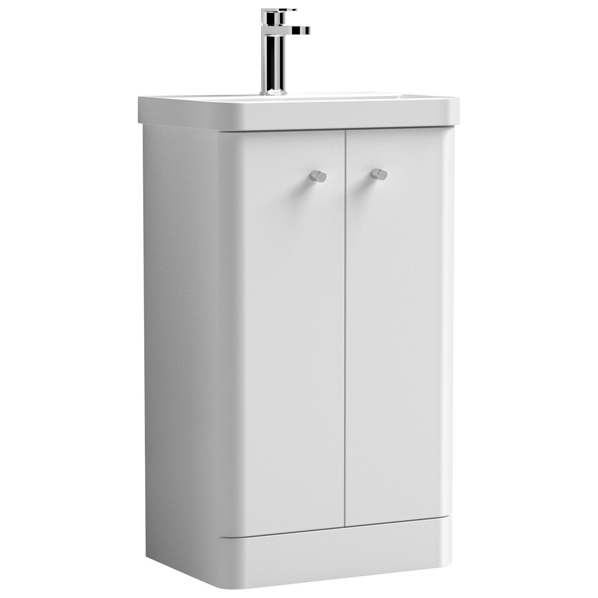 Core 500mm Floor Standing 2-Door Vanity Unit & Ceramic Basin