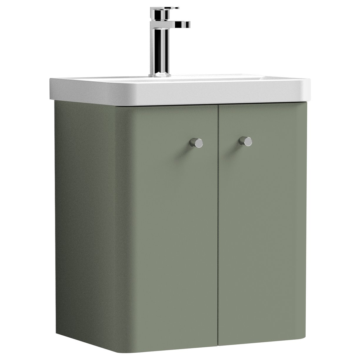 Core 500mm Wall Hung 2-Door Vanity Unit & Ceramic Basin