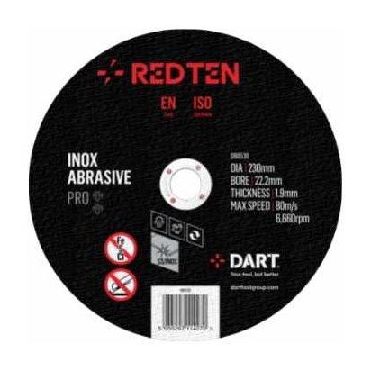 DART Red Ten SS/Inox 115mm Abrasive Disc - Pack of 10