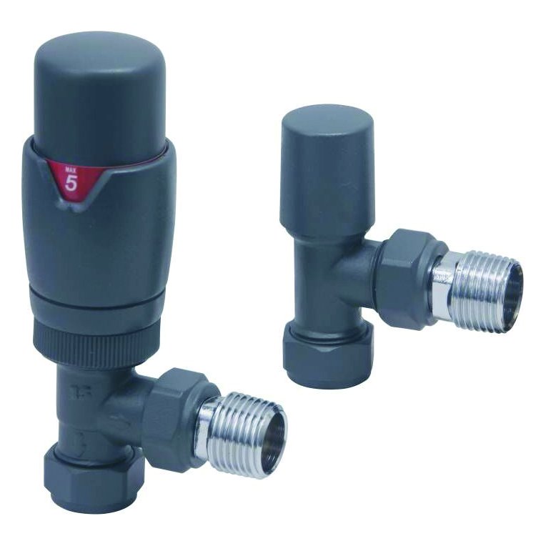 Angled Designer TRV Radiator Valve (Pair)