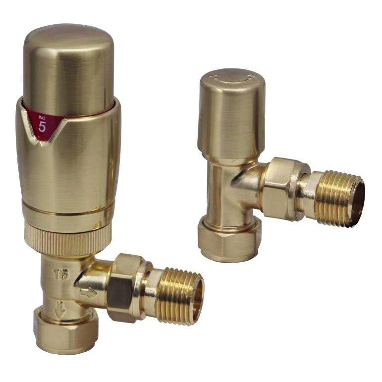 Angled Designer TRV Radiator Valve (Pair)