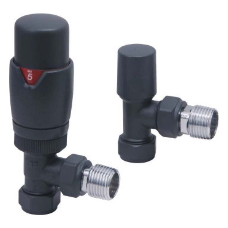 Angled Designer TRV Radiator Valve (Pair)