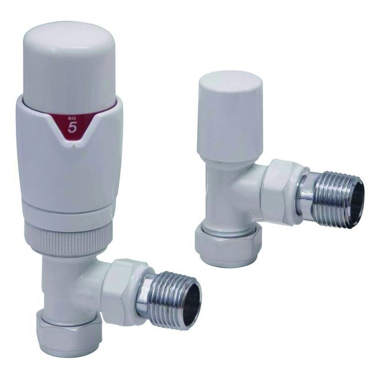 Angled Designer TRV Radiator Valve (Pair)