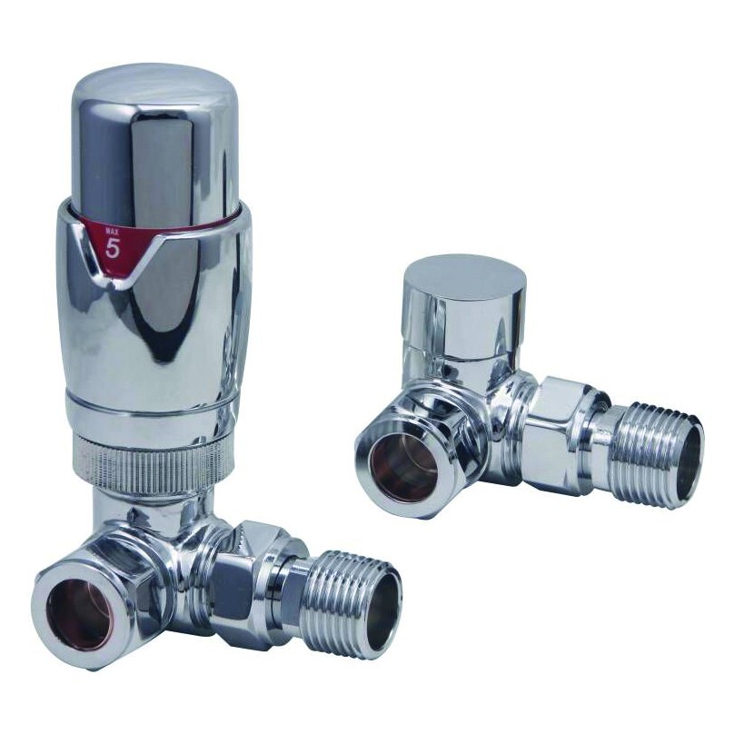 Corner Designer TRV Radiator Valve (Pair)