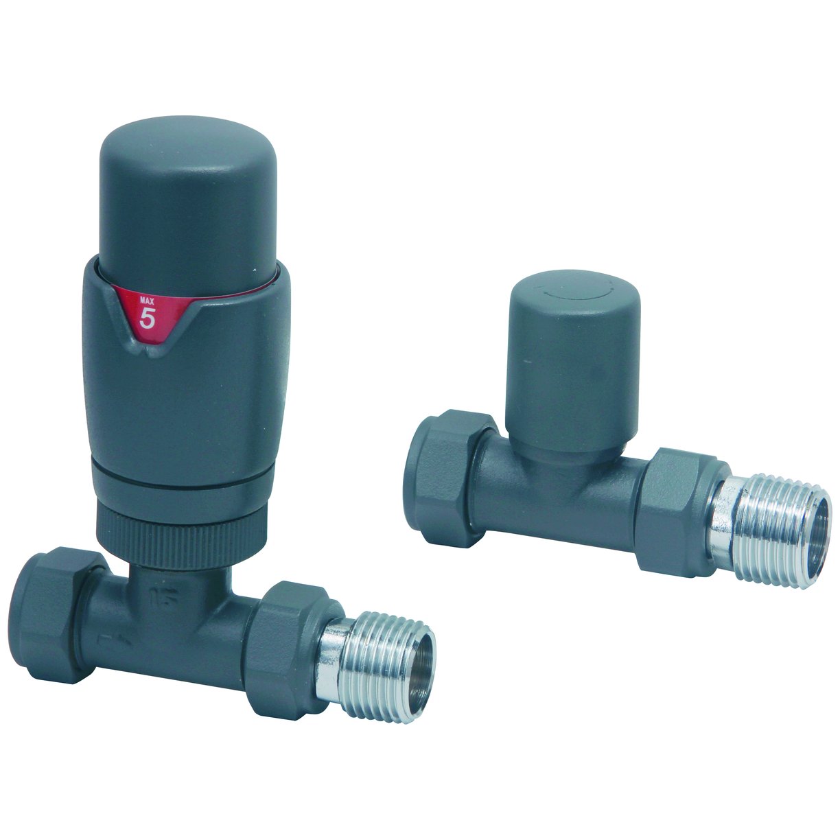 Straight Designer TRV Radiator Valve (Pair)