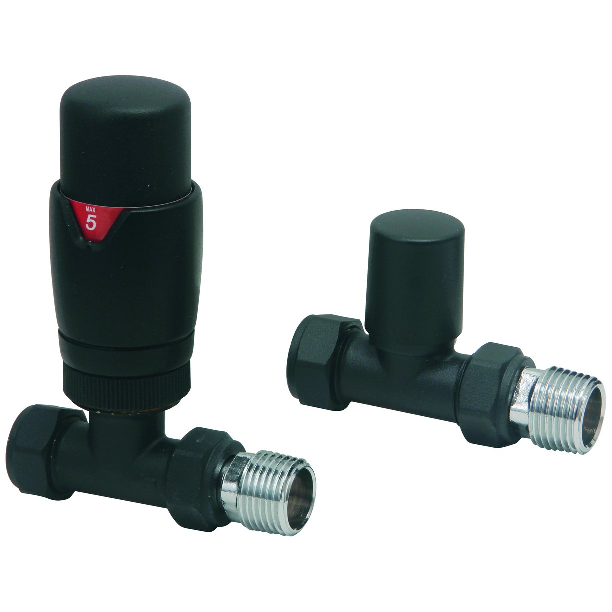 Straight Designer TRV Radiator Valve (Pair)