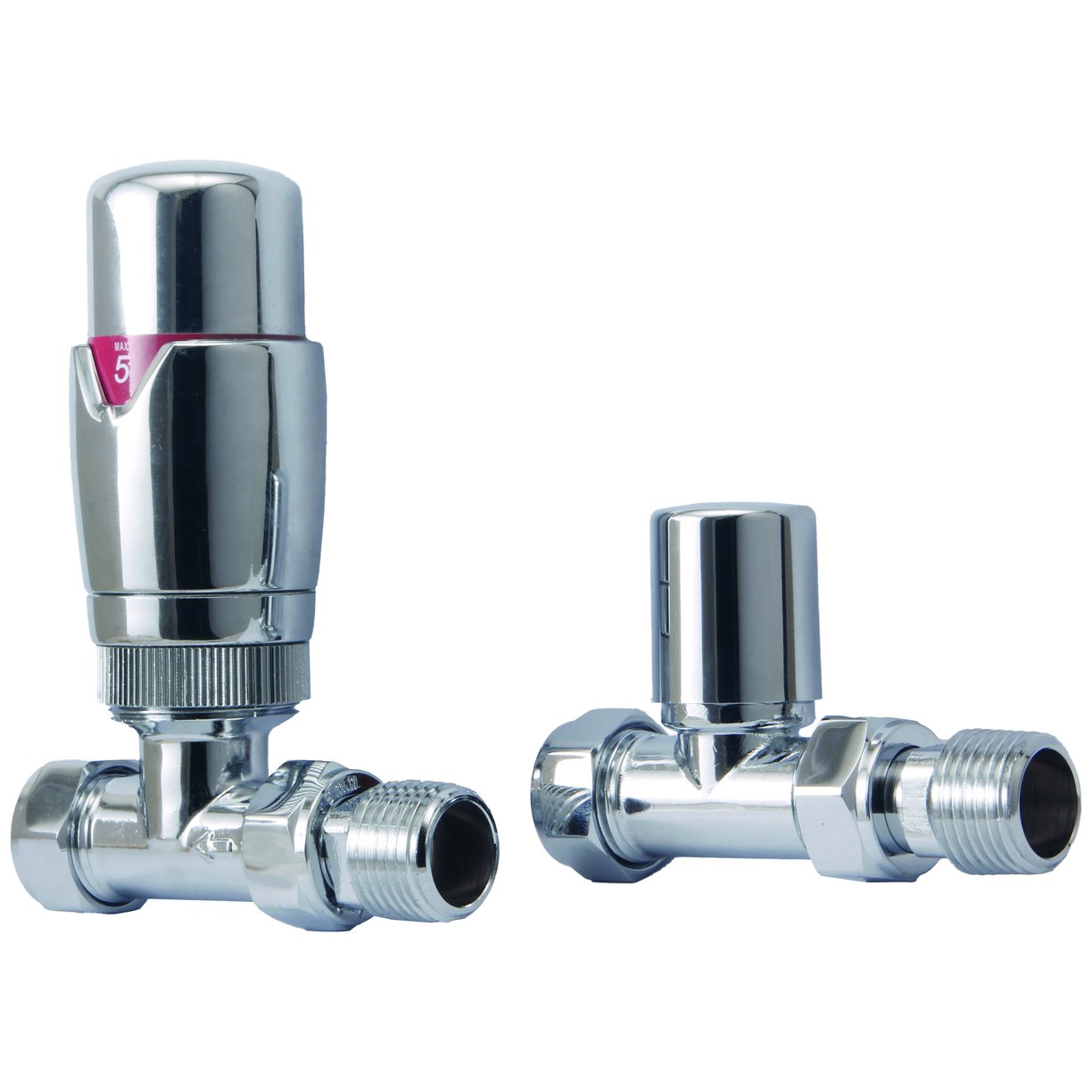 Straight Designer TRV Radiator Valve (Pair)