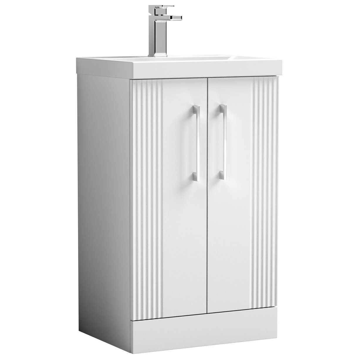 Deco 500mm Floor Standing 2-Door Vanity Unity & Thin-Edge Ceramic Basin