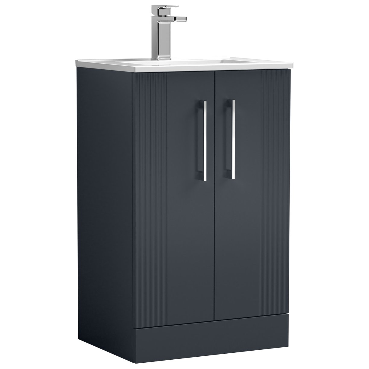 Deco 500mm Floor Standing 2-Door Vanity Unity & Minimalist Ceramic Basin